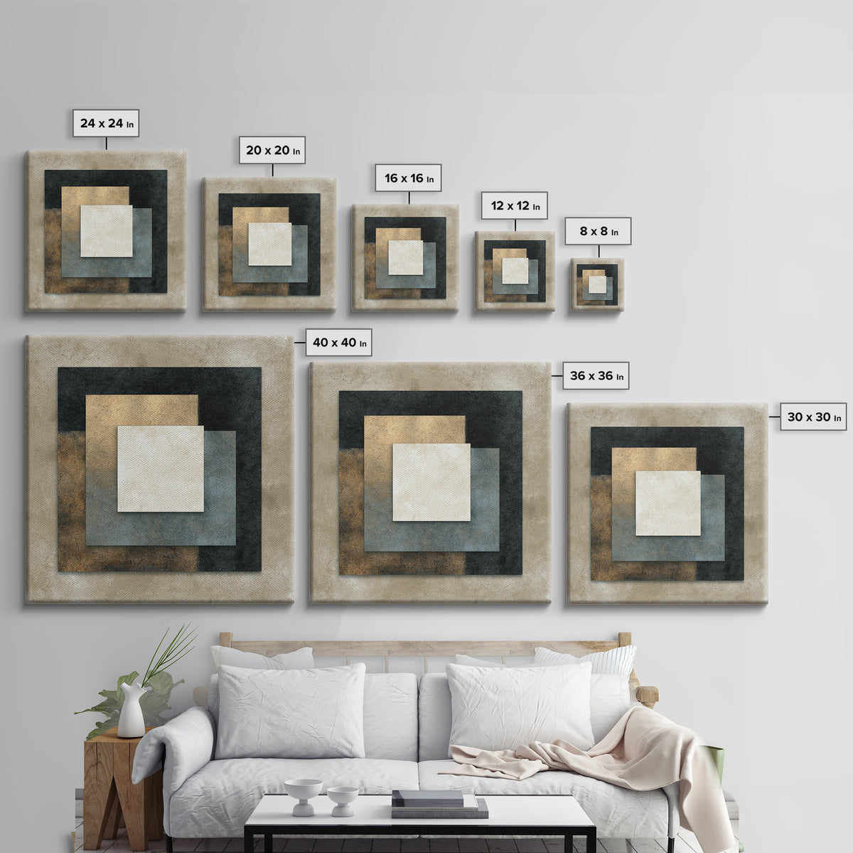 Architectural Line Drawing Framed Canvas Print, Office Art, Bedroom Wall Art, Office Decor, Abstract Art, Focus, Room Decor, OFF-1x1-51