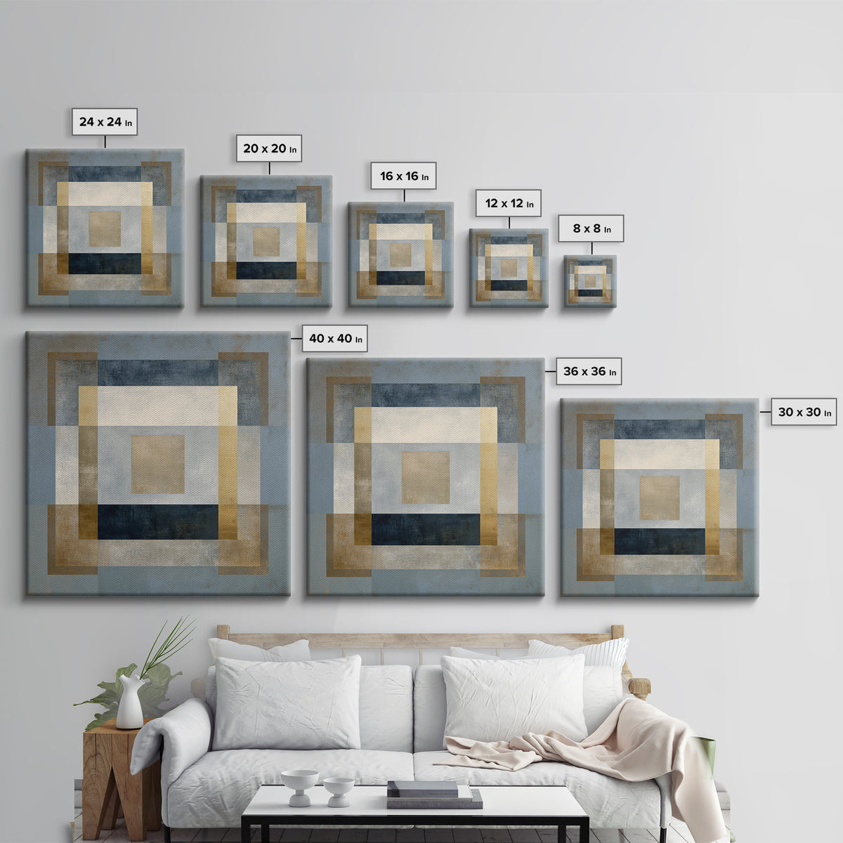 Clean Abstract Geometry Framed Canvas Print, Office Art, Art Print, Office Decor, Abstract Art, Focus, Printable, OFF-1x1-73