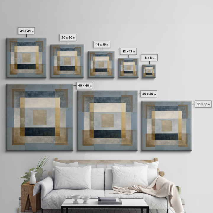 Clean Abstract Geometry Framed Canvas Print, Office Art, Art Print, Office Decor, Abstract Art, Focus, Printable, OFF-1x1-73