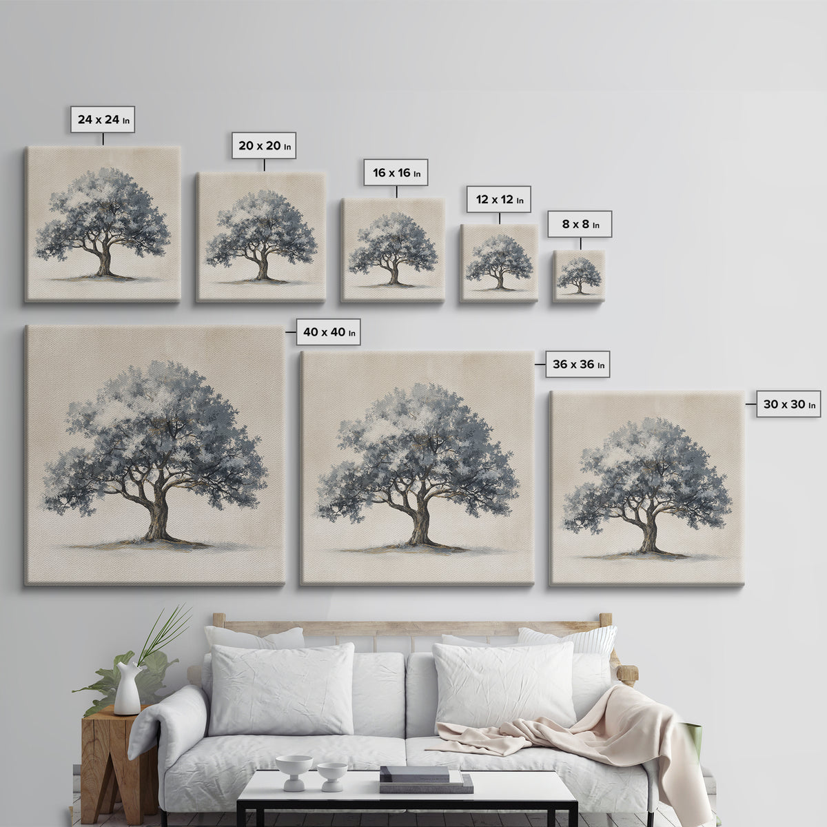 Ink Wash Tree Symbolizing Stability Canvas Print, Office Art, Modern Decor, Office Decor, Fine Art, Focus, Home Decor, OFF-1x1-86