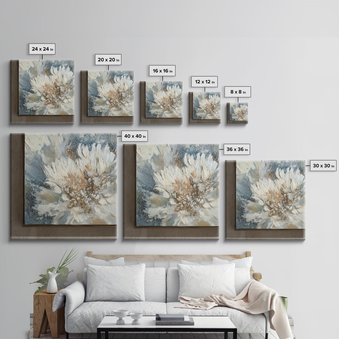 Desk Plant Botanical Closeup Framed Canvas Print, Office Art, Textured Painting, Office Decor, Oil Painting, Focus, Printables, OFF-1x1-88
