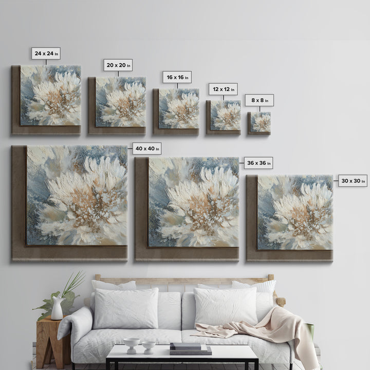 Desk Plant Botanical Closeup Framed Canvas Print, Office Art, Textured Painting, Office Decor, Oil Painting, Focus, Printables, OFF-1x1-88