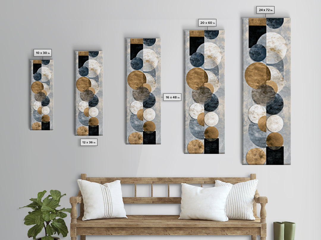 Gold Circle and Line Composition for Clarity Framed Canvas Print, Office Art, Luxury Decor, Office Decor, Fine Art, Focus, OFF-1x3-20