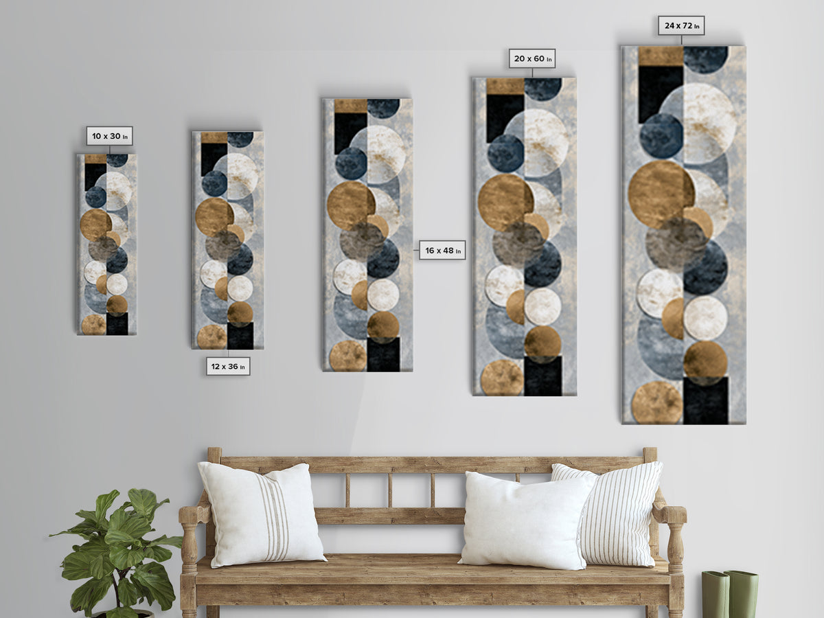 Gold Circle and Line Composition for Clarity Framed Canvas Print, Office Art, Luxury Decor, Office Decor, Fine Art, Focus, OFF-1x3-20