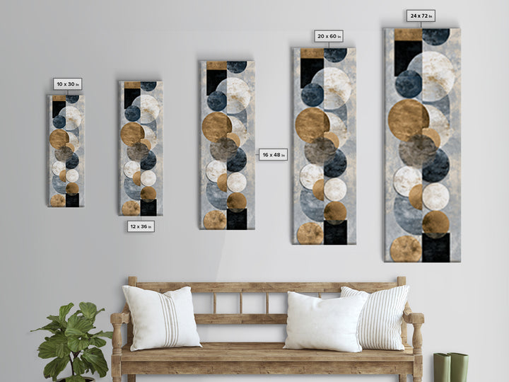 Gold Circle and Line Composition for Clarity Framed Canvas Print, Office Art, Luxury Decor, Office Decor, Fine Art, Focus, OFF-1x3-20