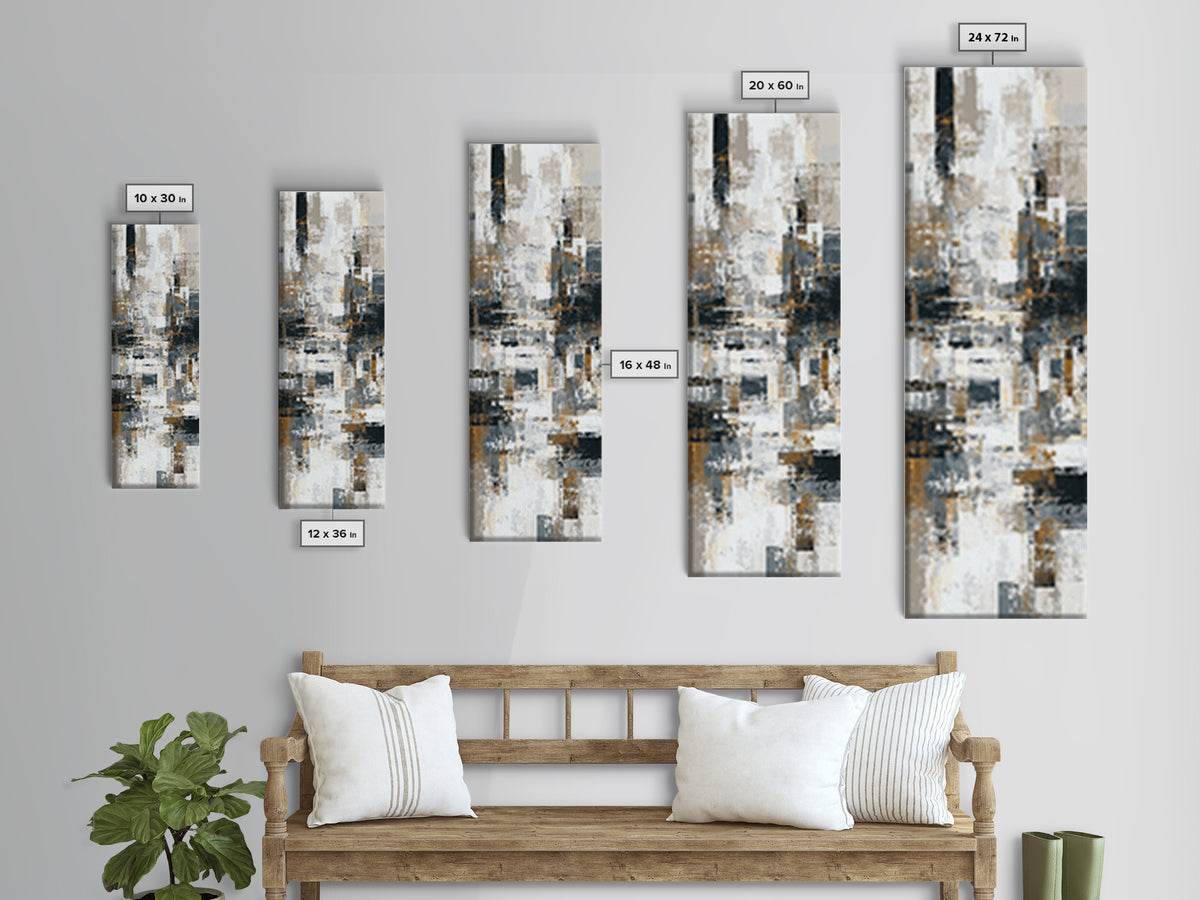 City Map Abstract Canvas Print, Office Art, Textured Painting, Office Decor, Abstract Art, Focus, Printables, Digital Wall Art, OFF-1x3-32