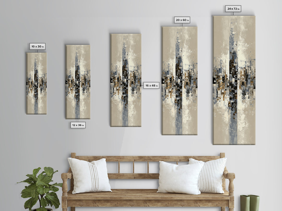 Abstract Light Beam Through Dark Shapes Canvas Print, Office Art, Wall Art, Office Decor, Abstract Art, Focus, Boho, Art Deco, OFF-1x3-35