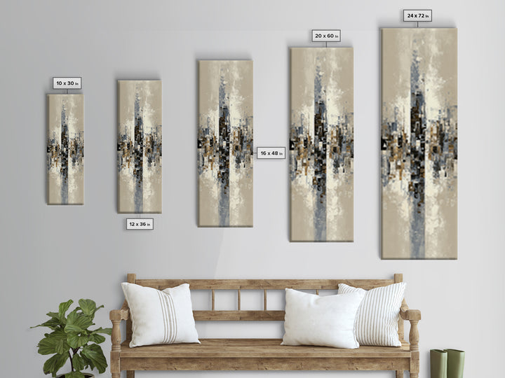 Abstract Light Beam Through Dark Shapes Canvas Print, Office Art, Wall Art, Office Decor, Abstract Art, Focus, Boho, Art Deco, OFF-1x3-35