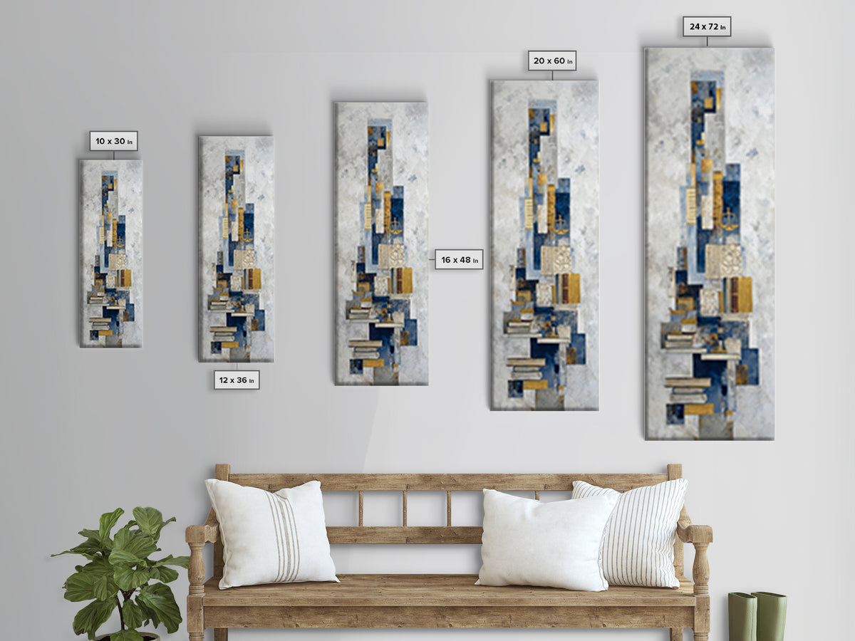 Clean Abstract Geometry Canvas Print, Office Art, Statement Artwork, Office Decor, Fine Art, Focus, Wall Decor, Digital Art, OFF-1x3-37
