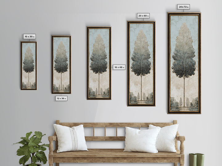 Ink Wash Tree Symbolizing Stability Framed Canvas Print, Office Art, Cubicle Decor, Office Decor, Fine Art, Focus, OFF-1x3-74