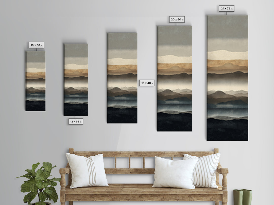 Minimal Mountain Sunrise for Focus Canvas Print, Office Art, Luxury Decor, Office Decor, Fine Art, Focus, Pet Portrait, OFF-1x3-86