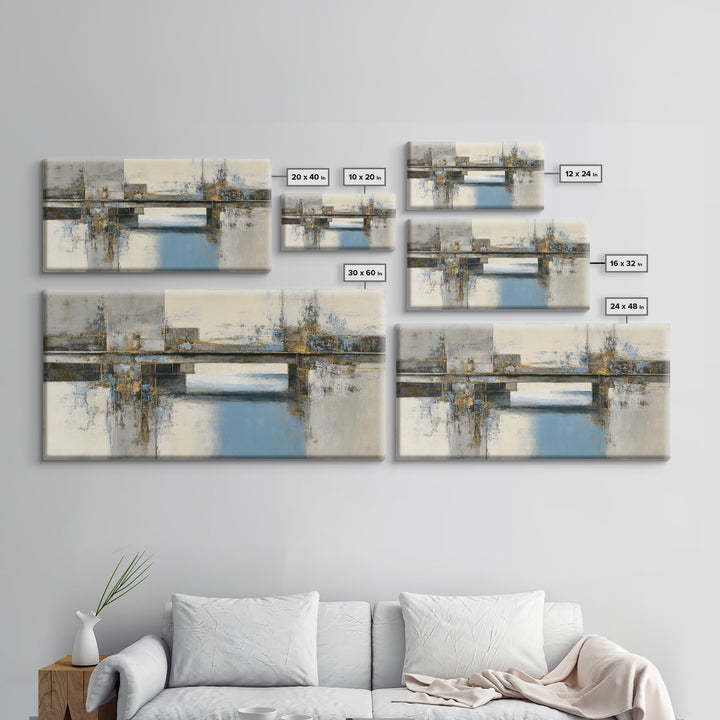 Monochrome Bridge Structure Framed Canvas Print, Office Art, Luxury Decor, Office Decor, Fine Art, Focus, Pet Portrait, OFF-2x1-30