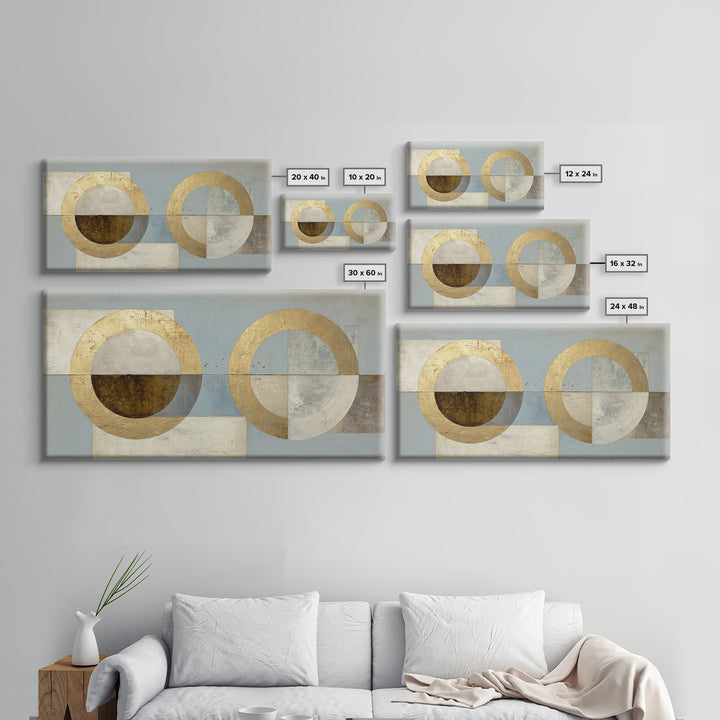 Gold Circle and Line Composition for Clarity Canvas Print, Office Art, Decor, Office Decor, Abstract Art, Focus, Wall Prints, OFF-2x1-52