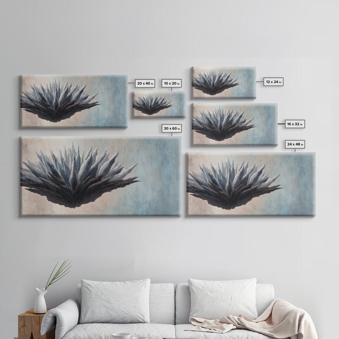 Desk Plant Botanical Closeup Framed Canvas Print, Office Art, Pet Portrait, Office Decor, Fine Art, Focus, Digital Print, OFF-2x1-60