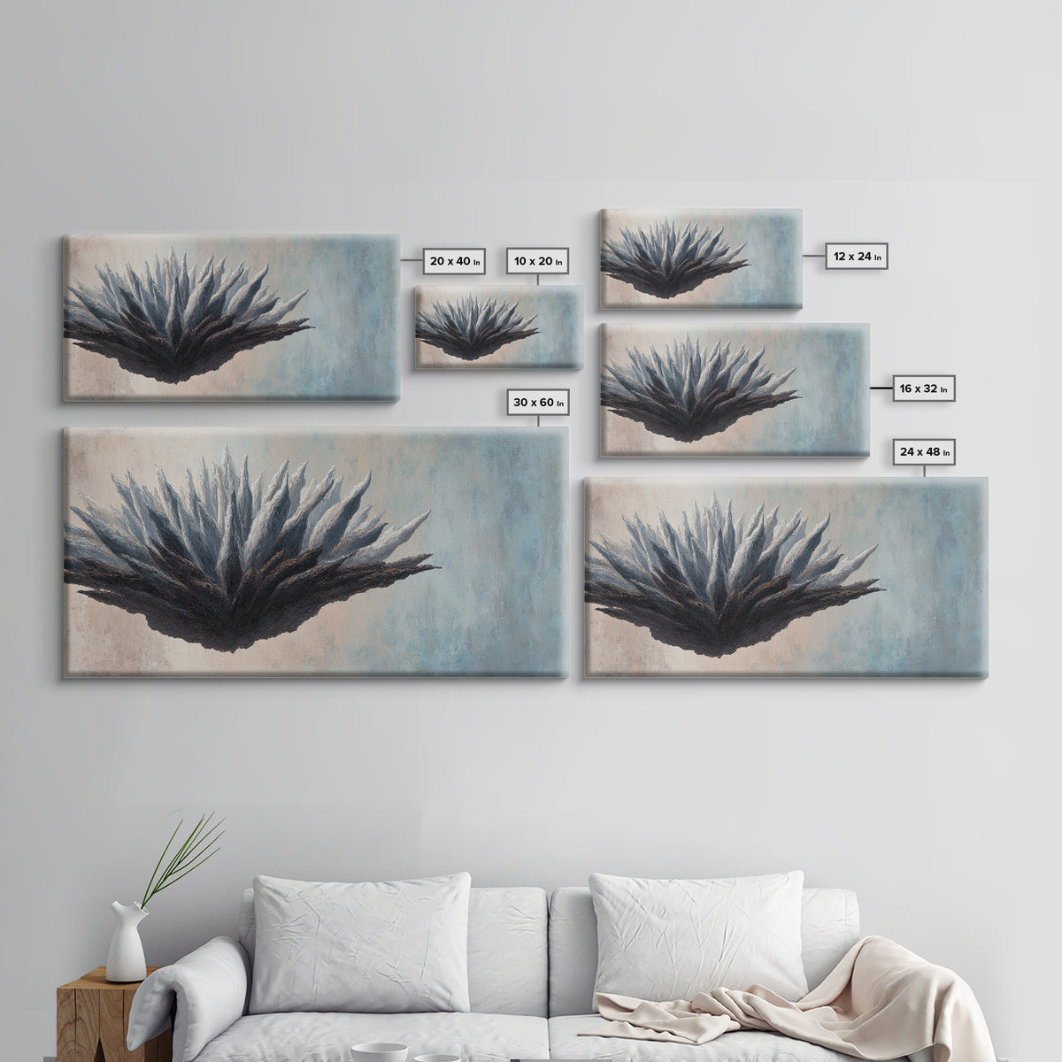 Desk Plant Botanical Closeup Framed Canvas Print, Office Art, Pet Portrait, Office Decor, Fine Art, Focus, Digital Print, OFF-2x1-60