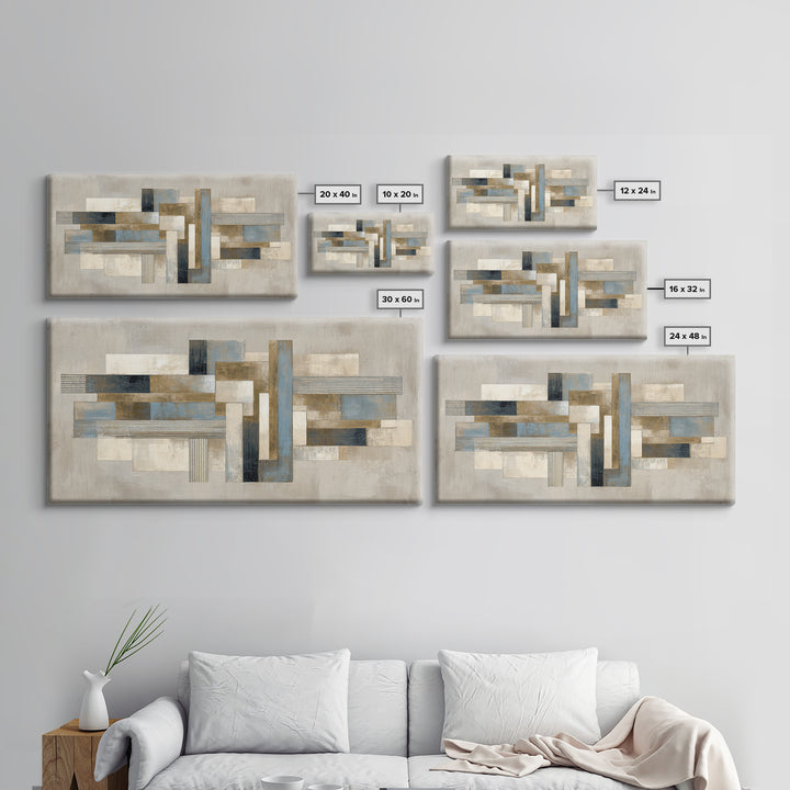 Geometric Labyrinth Pattern Framed Canvas Print, Office Art, Home Decor, Office Decor, Abstract Art, Focus, Art Deco, OFF-2x1-86