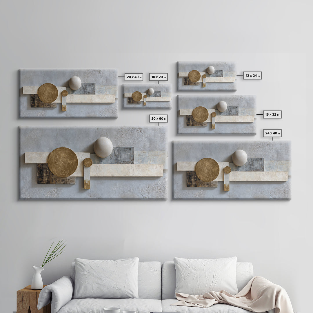 Balanced Stone Composition Framed Canvas Print, Office Art, Art Deco, Office Decor, Oil Painting, Focus, Bedroom Wall Art, OFF-2x1-92