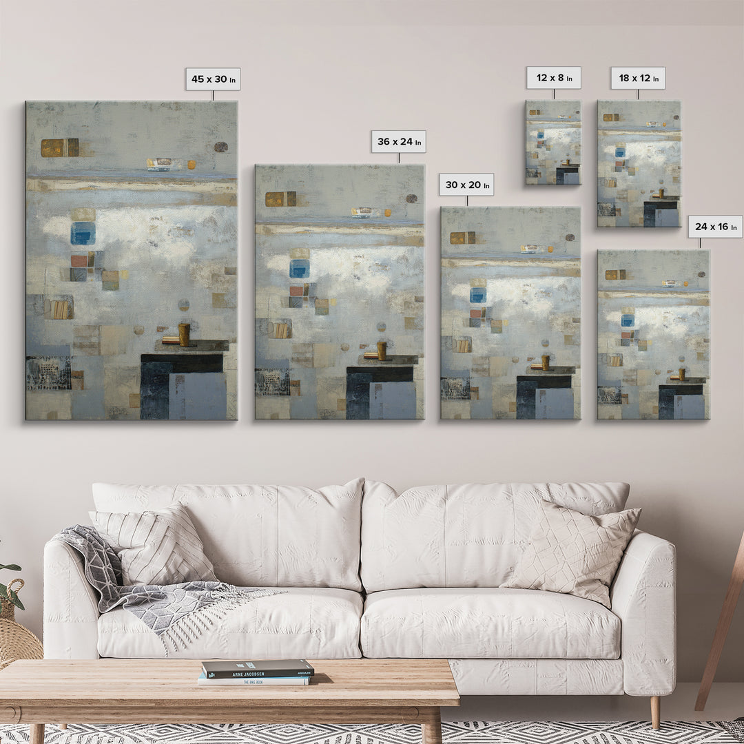 Dignified Neutral Landscape Canvas Print, Office Art, Gallery Decor, Office Decor, Oil Painting, Focus, Contemporary Art, OFF-2x3-15