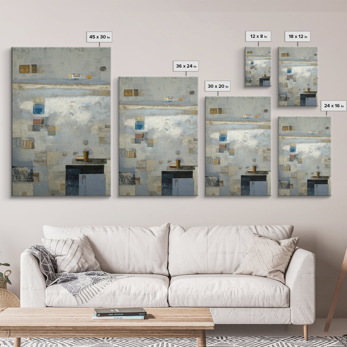 Dignified Neutral Landscape Canvas Print, Office Art, Gallery Decor, Office Decor, Oil Painting, Focus, Contemporary Art, OFF-2x3-15