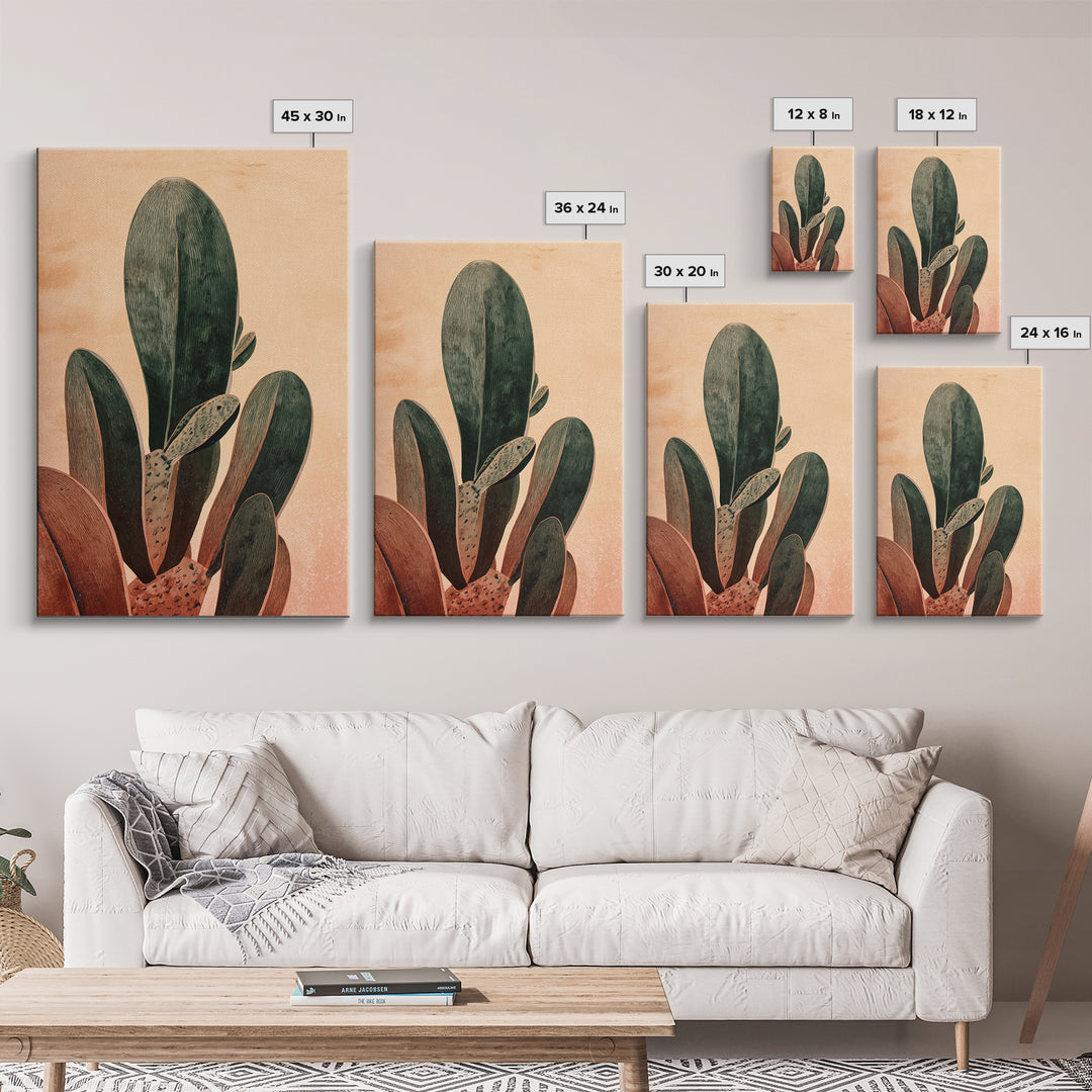 Desk Plant Botanical Closeup Framed Canvas Print, Office Art, Office Wall Art, Office Decor, Watercolor Art, Focus, OFF-2x3-24