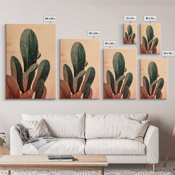 Desk Plant Botanical Closeup Framed Canvas Print, Office Art, Office Wall Art, Office Decor, Watercolor Art, Focus, OFF-2x3-24