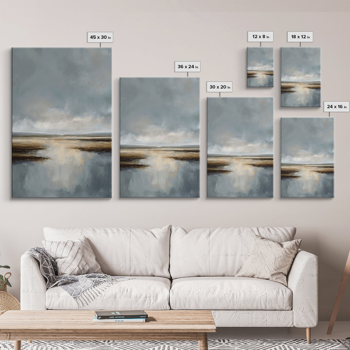Dignified Neutral Landscape Canvas Print, Office Art, Minimalist Decor, Office Decor, Fine Art, Focus, Digital Wall Art, OFF-2x3-39