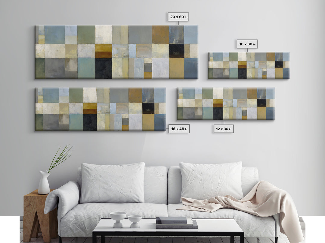 Modern Color Blocks Framed Canvas Print, Office Art, Downloadable Prints, Office Decor, Oil Painting, Focus, Textured Painting, OFF-3x1-28