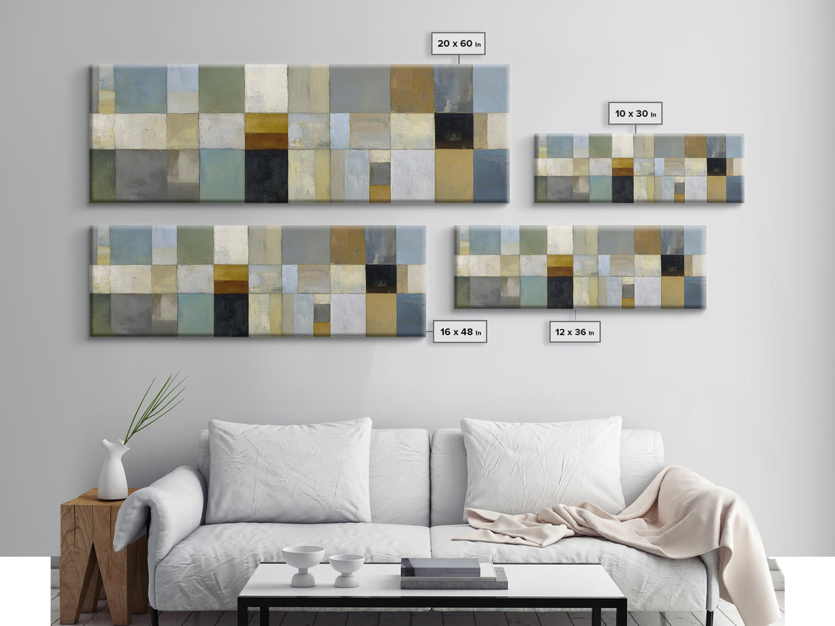Modern Color Blocks Framed Canvas Print, Office Art, Downloadable Prints, Office Decor, Oil Painting, Focus, Textured Painting, OFF-3x1-28