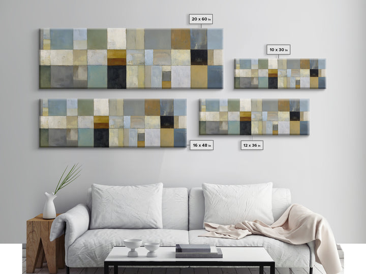 Modern Color Blocks Framed Canvas Print, Office Art, Downloadable Prints, Office Decor, Oil Painting, Focus, Textured Painting, OFF-3x1-28