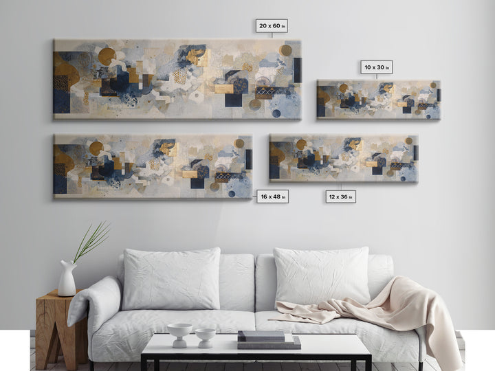 Clean Abstract Geometry Canvas Print, Office Art, Dopamine Decor, Office Decor, Abstract Art, Focus, Boho Decor, OFF-3x1-41
