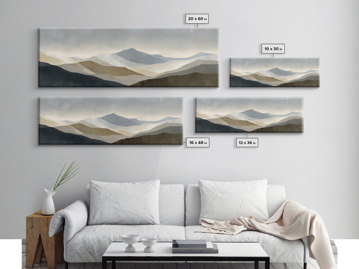 Minimal Mountain Sunrise for Focus Canvas Print, Office Art, Canvas Wall Art, Office Decor, Fine Art, Focus, Bedroom Wall Art, OFF-3x1-42
