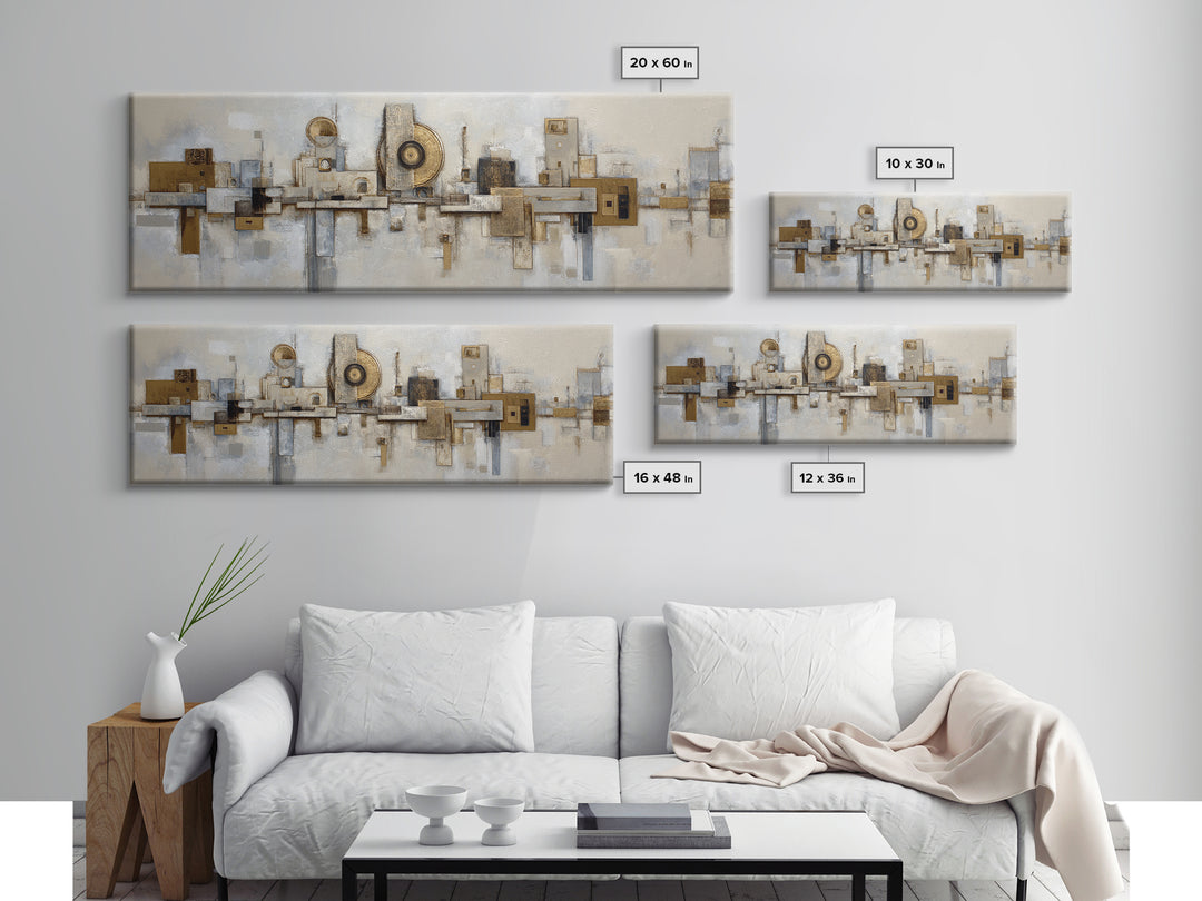 Large Neutral Texture Art for Professional Setting Canvas Print, Office Art, Abstract Wall Art, Office Decor, Oil Painting, OFF-3x1-61