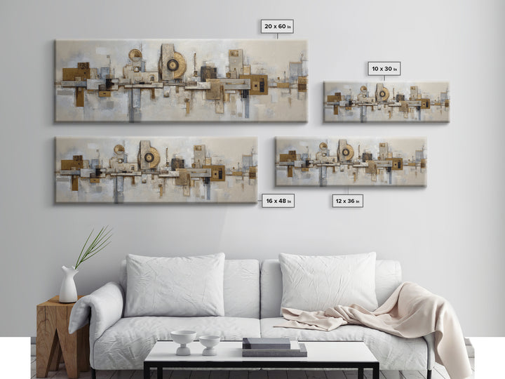 Large Neutral Texture Art for Professional Setting Canvas Print, Office Art, Abstract Wall Art, Office Decor, Oil Painting, OFF-3x1-61