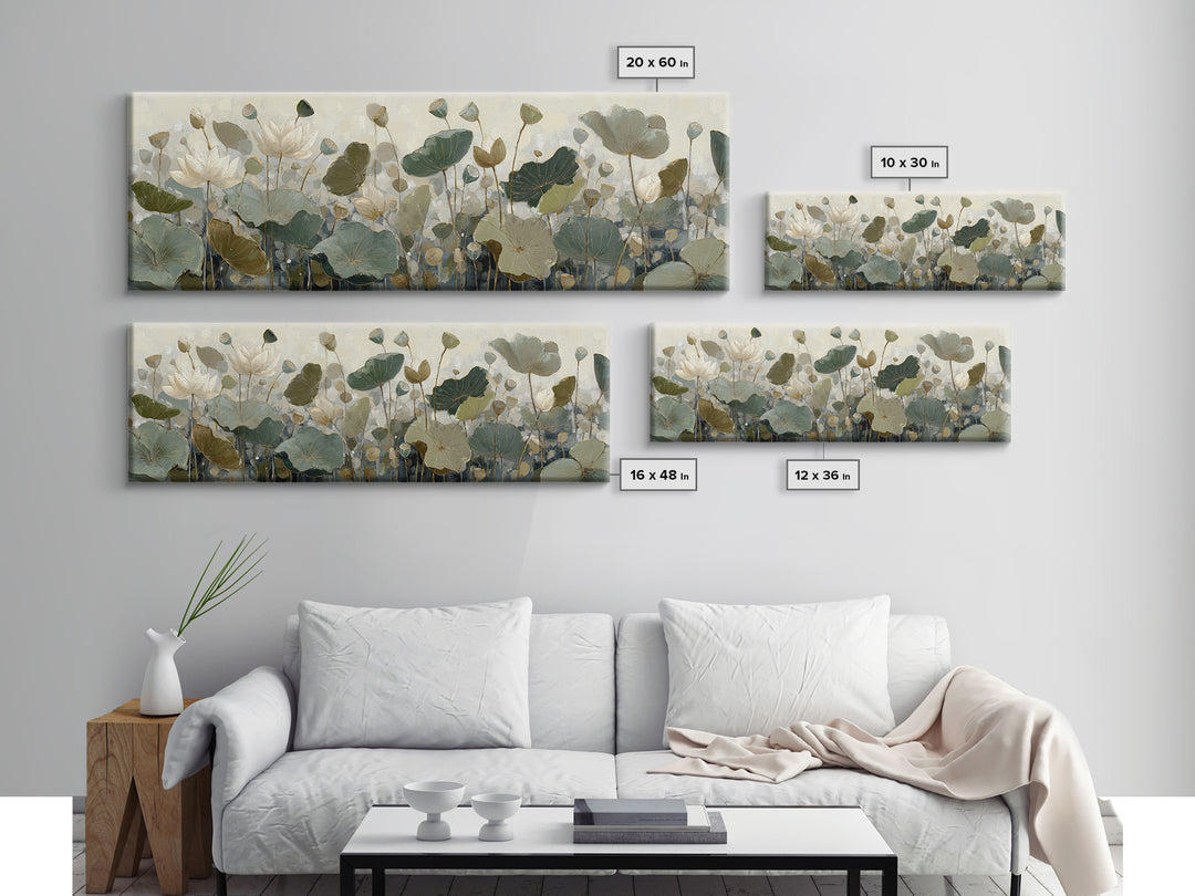Modern Botanical Print Framed Canvas Print, Office Art, Contemporary Art, Office Decor, Fine Art, Focus, Large Wall Art, OFF-3x1-68