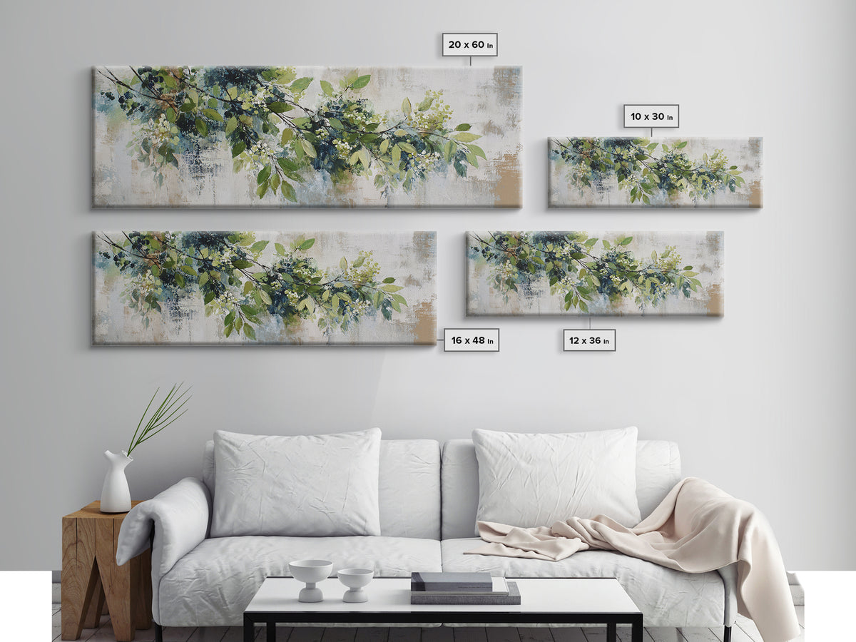 Modern Botanical Print Canvas Print, Office Art, Digital Art, Office Decor, Fine Art, Focus, Ai Art, Printable Art, OFF-3x1-92