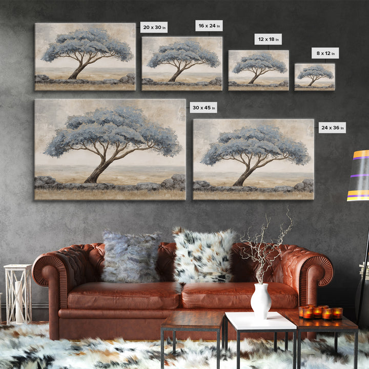 Ink Wash Tree Symbolizing Stability Canvas Print, Office Art, Art Deco, Office Decor, Fine Art, Focus, Bedroom Wall Art, OFF-3x2-42