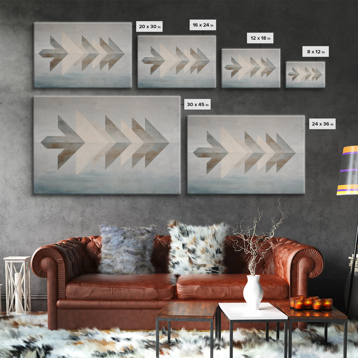 Subtle Motivational Symbol Using Arrows Without Text Canvas Print, Office Art, Cubicle Decor, Office Decor, Abstract Art, Focus, OFF-3x2-43