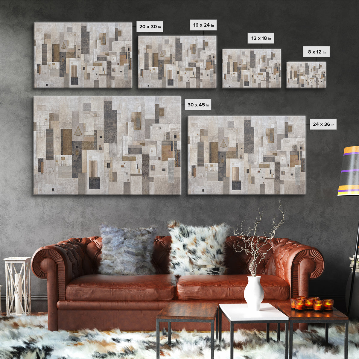 Large Neutral Texture Art for Professional Setting Canvas Print, Office Art, Office Wall Art, Office Decor, Fine Art, Focus, OFF-3x2-49