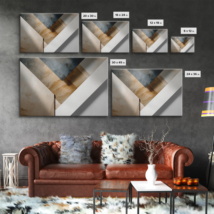 Clean Abstract Geometry Framed Canvas Print, Office Art, Printable Art, Office Decor, Fine Art, Focus, Neutral Decor, OFF-3x2-5