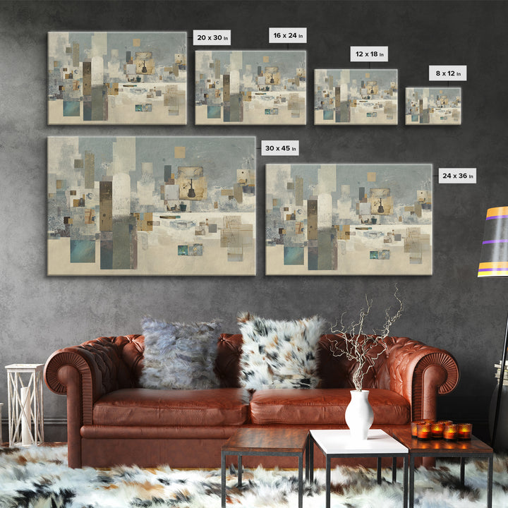 Dignified Neutral Landscape Framed Canvas Print, Office Art, Art Print, Office Decor, Fine Art, Focus, Printable, OFF-3x2-59