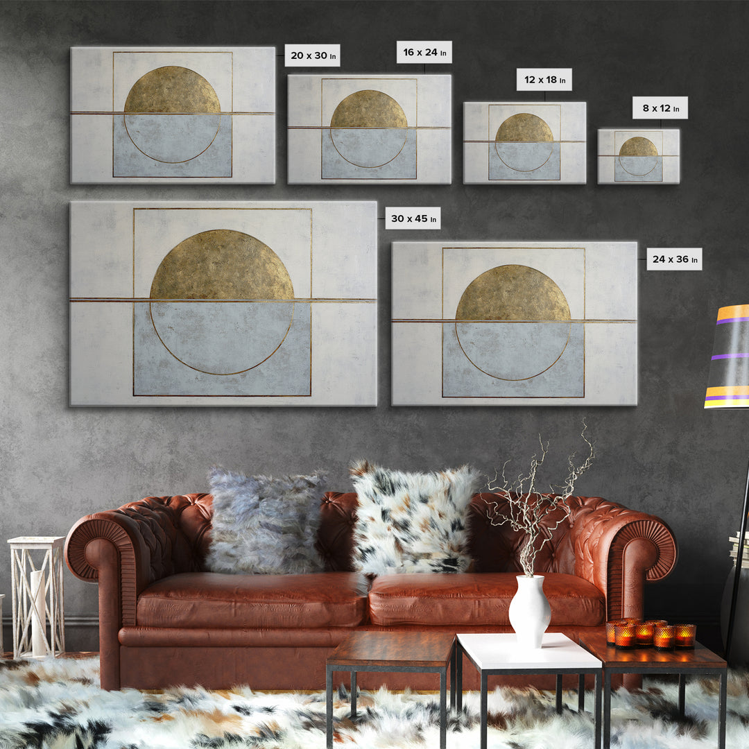Gold Circle and Line Composition for Clarity Canvas Print, Office Art, Boho Decor, Office Decor, Fine Art, Focus, Digital Art, OFF-3x2-84