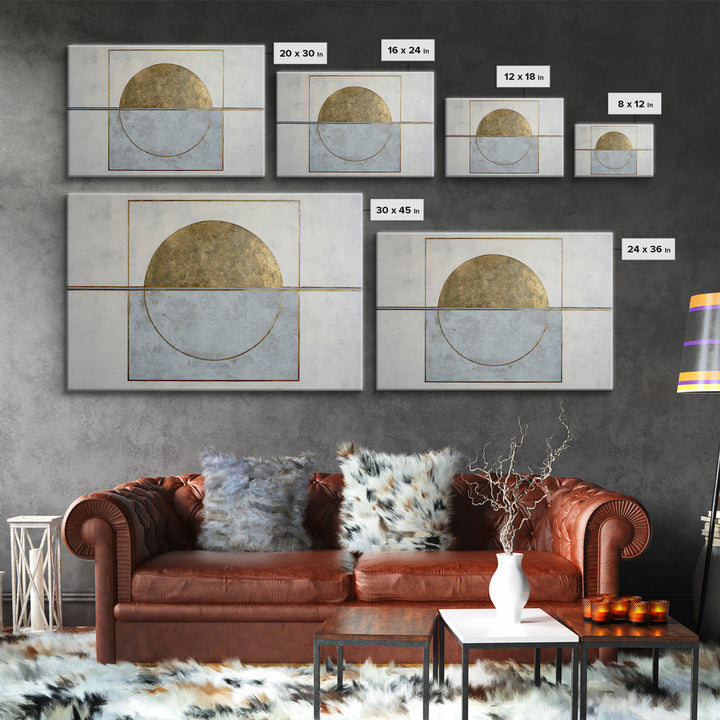 Gold Circle and Line Composition for Clarity Canvas Print, Office Art, Boho Decor, Office Decor, Fine Art, Focus, Digital Art, OFF-3x2-84