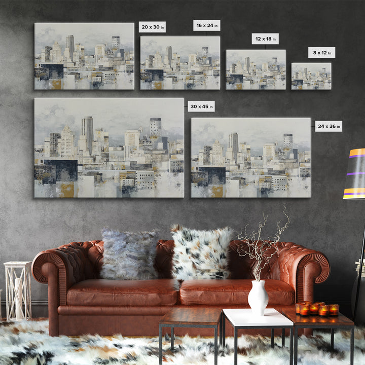 Large Neutral Texture Art for Professional Setting Framed Canvas Print, Office Art, Trendy Wall Art, Office Decor, OFF-3x2-97