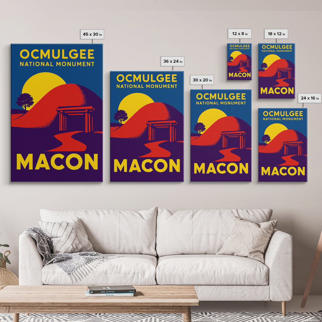 Macon Georgia Travel Poster, Canvas Print, High Contrast City Poster, Macon Poster Print, Travel Poster Art, Travel Wall Decor, Wall Art