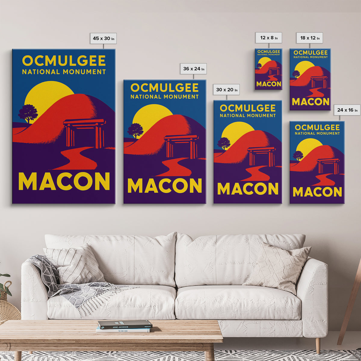 Macon Georgia Travel Poster, Canvas Print, High Contrast City Poster, Macon Poster Print, Travel Poster Art, Travel Wall Decor, Wall Art