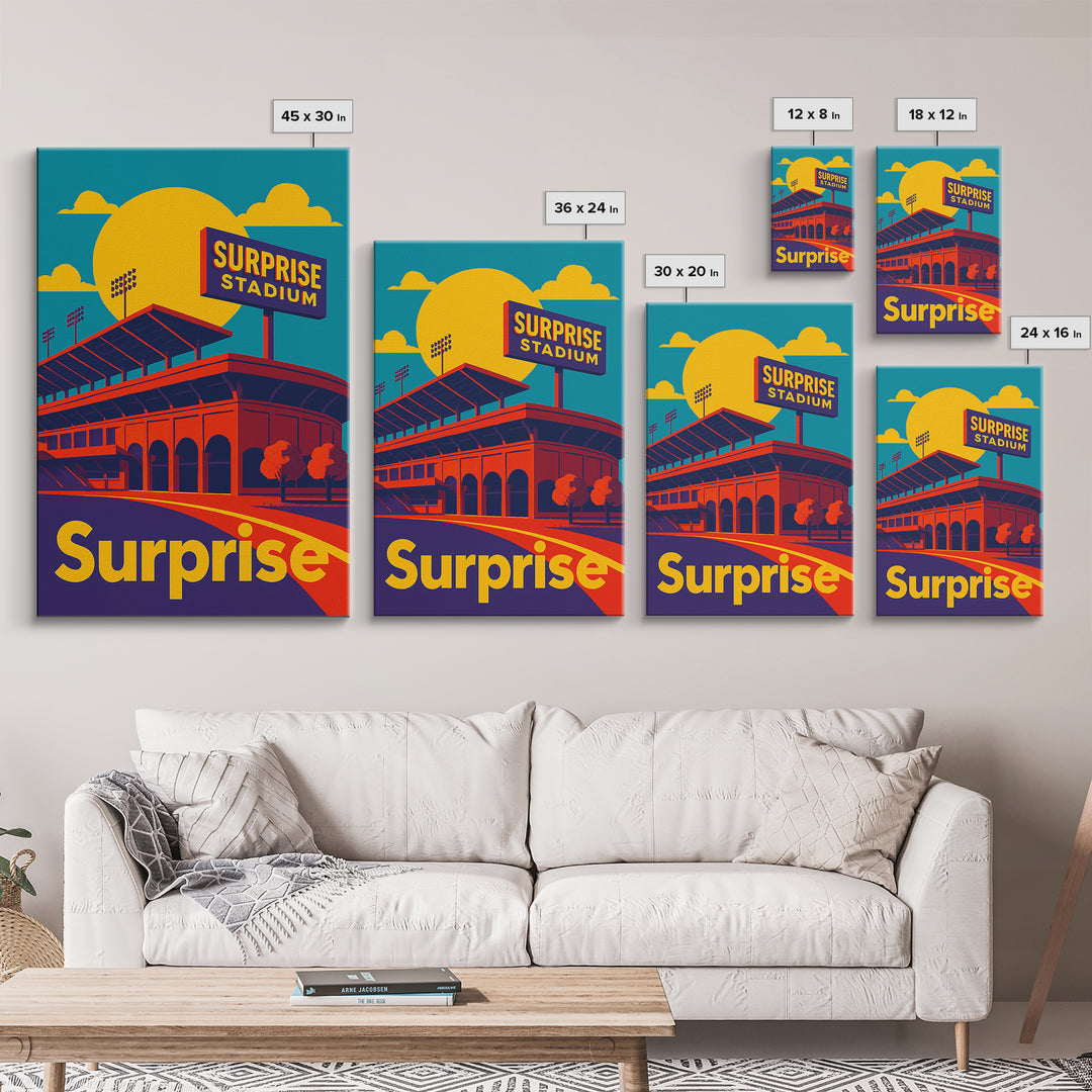 Surprise Arizona Travel Poster, Canvas Print, Colorful Graphic Wall Art, Surprise Travel Art, Wall Decor, Travel Wall Art, Landscape Art