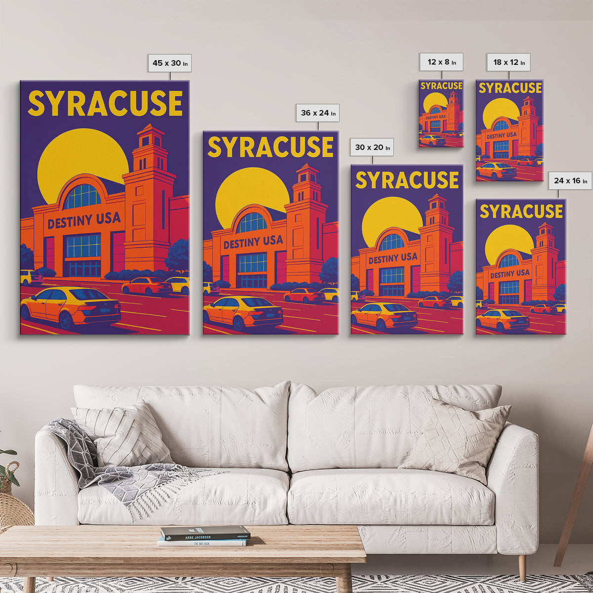 Syracuse New York Travel Poster, Canvas Print, High Contrast City Poster, Syracuse Wall Art, City Travel Prints, Wall Decor, City Poster