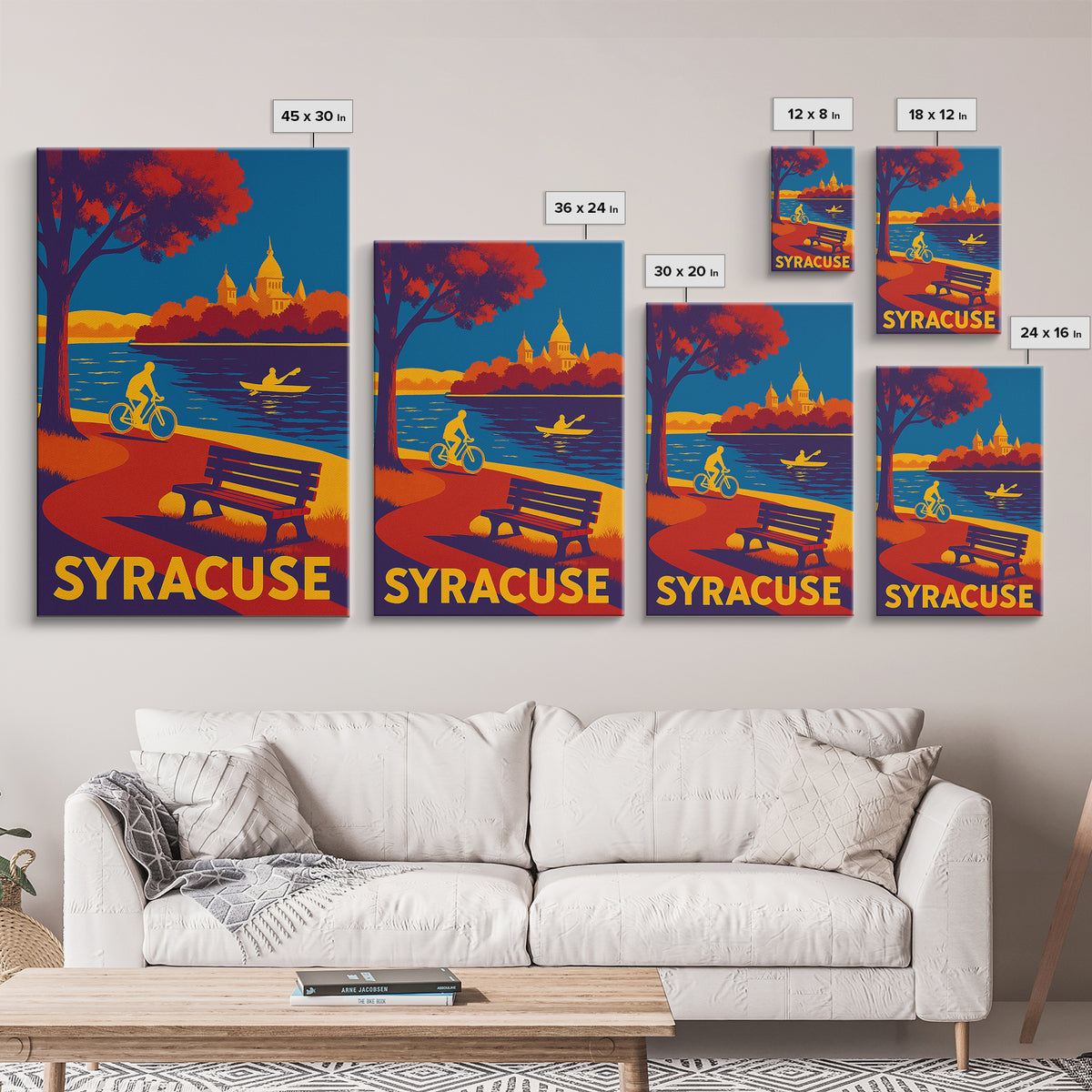 Syracuse Travel Poster, Canvas Print, Vibrant Retro Travel Art, Syracuse Wall Art, Vintage City Poster, Travel Poster Art, Art Print