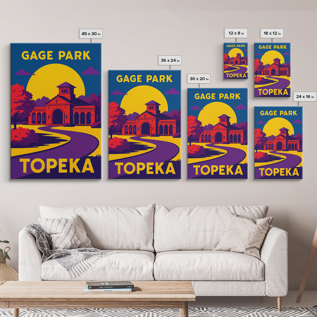Topeka Travel Poster, Canvas Print, Vibrant Retro Travel Art, Topeka Travel Art, Travel Wall Art, Travel Poster Set, Home Office Decor