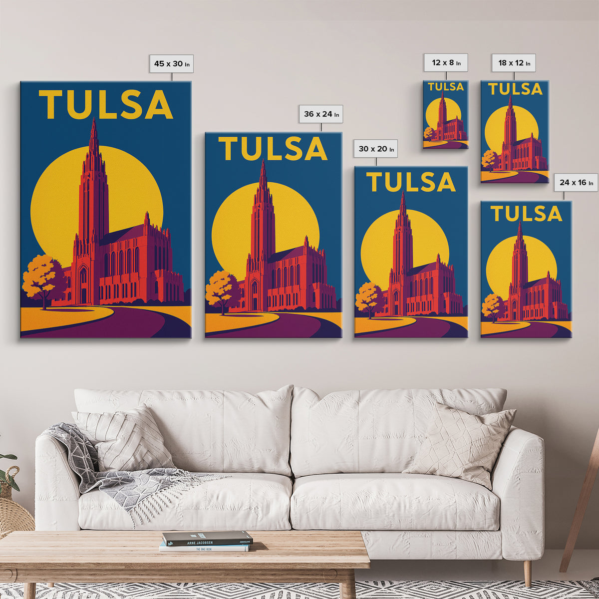 Tulsa Oklahoma Travel Poster, Canvas Print, Colorful Graphic Wall Art, Tulsa Poster Print, Travel Print, City Illustration, Travel Art Print